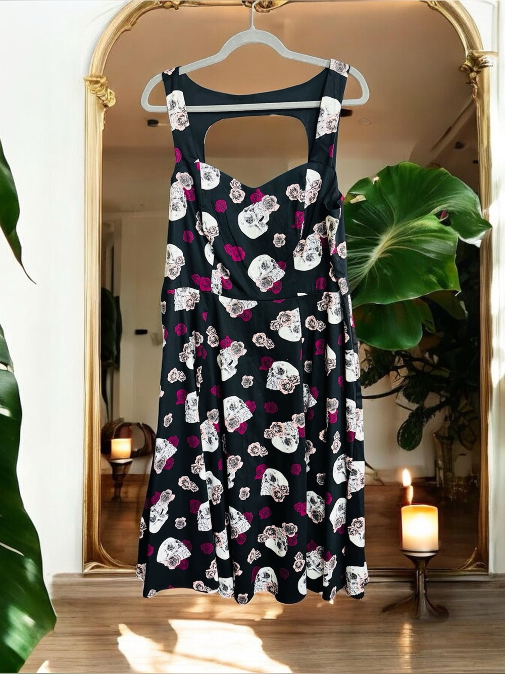 New without Tags Torrid Sz 16 Midi Dress Whimsigoth Halloween Pinup Rockabilly